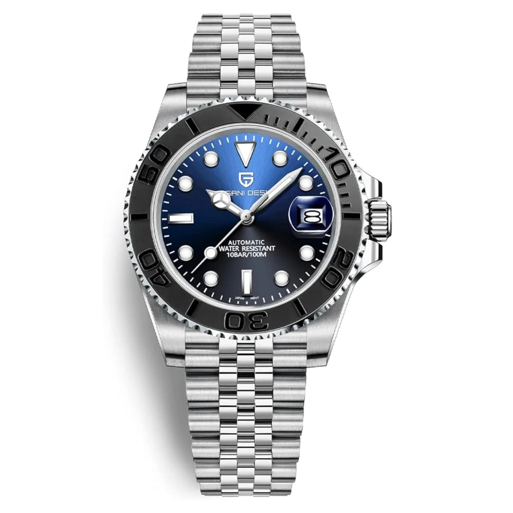 Pagani Design PD-1651 40mm Mens Automatic Waterproof Mechanical Watch Yatch-Master Hommage - Black Blue - DREAM WATCHES