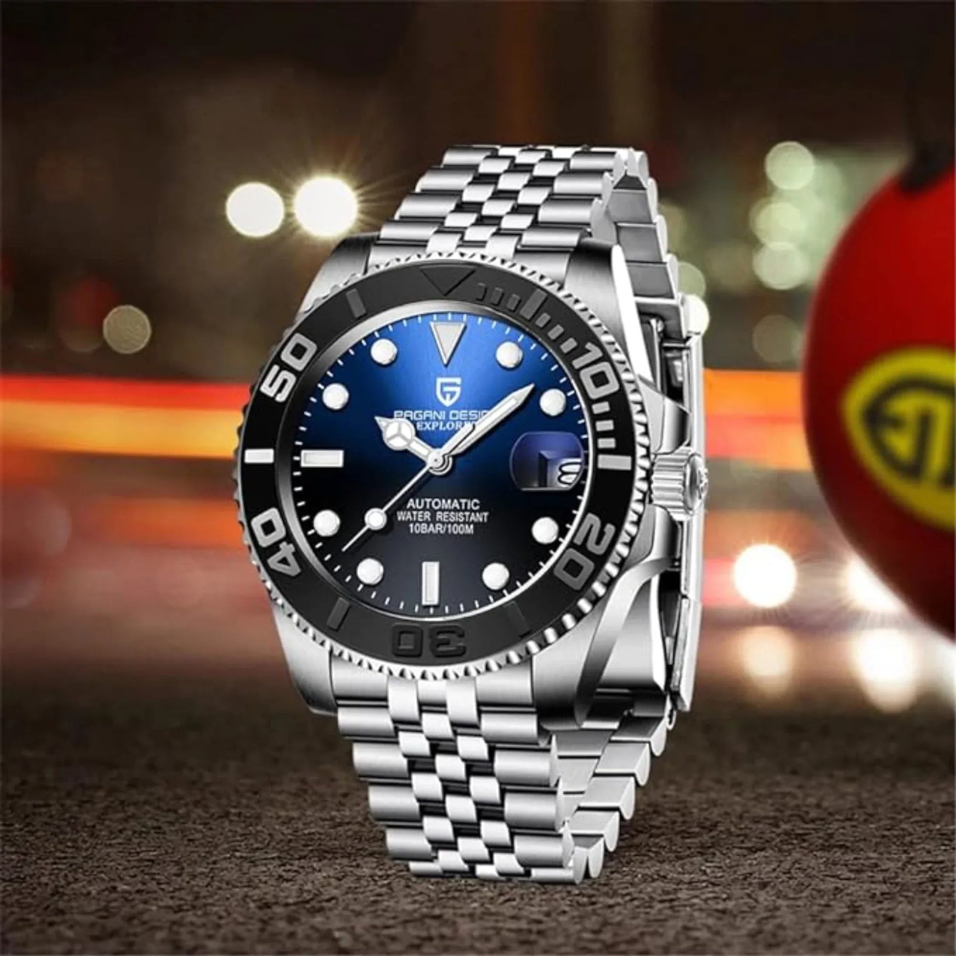 Pagani Design PD-1651 40mm Mens Automatic Waterproof Mechanical Watch Yatch-Master Hommage - Black Blue - DREAM WATCHES