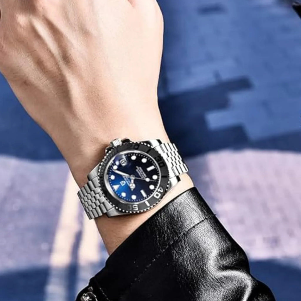 Pagani Design PD-1651 40mm Mens Automatic Waterproof Mechanical Watch Yatch-Master Hommage - Black Blue - DREAM WATCHES