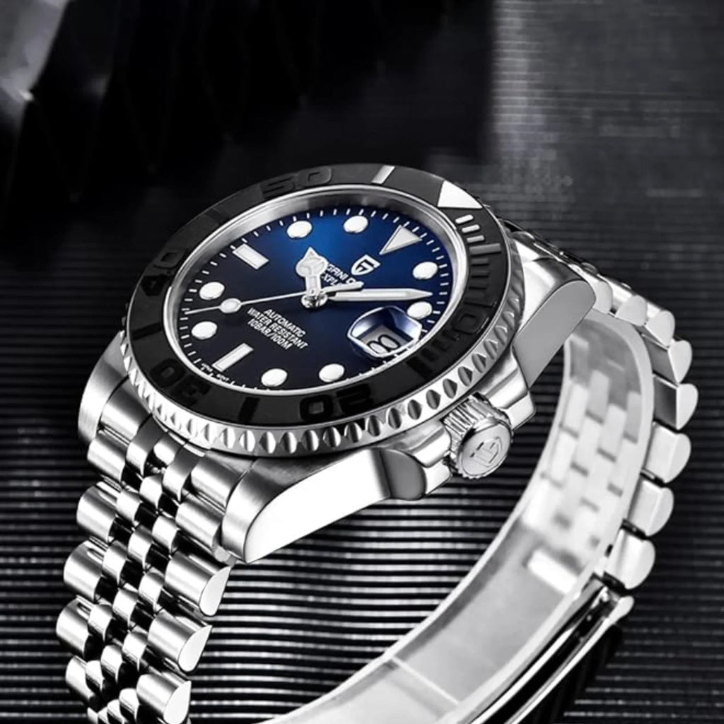Pagani Design PD-1651 40mm Mens Automatic Waterproof Mechanical Watch Yatch-Master Hommage - Black Blue - DREAM WATCHES