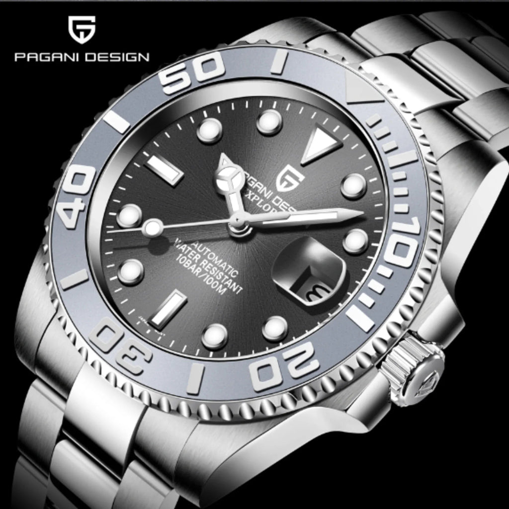 Pagani Design PD-1651 40mm Mens Automatic Waterproof Mechanical Watch Yatch-Master Hommage - Grey - DREAM WATCHES