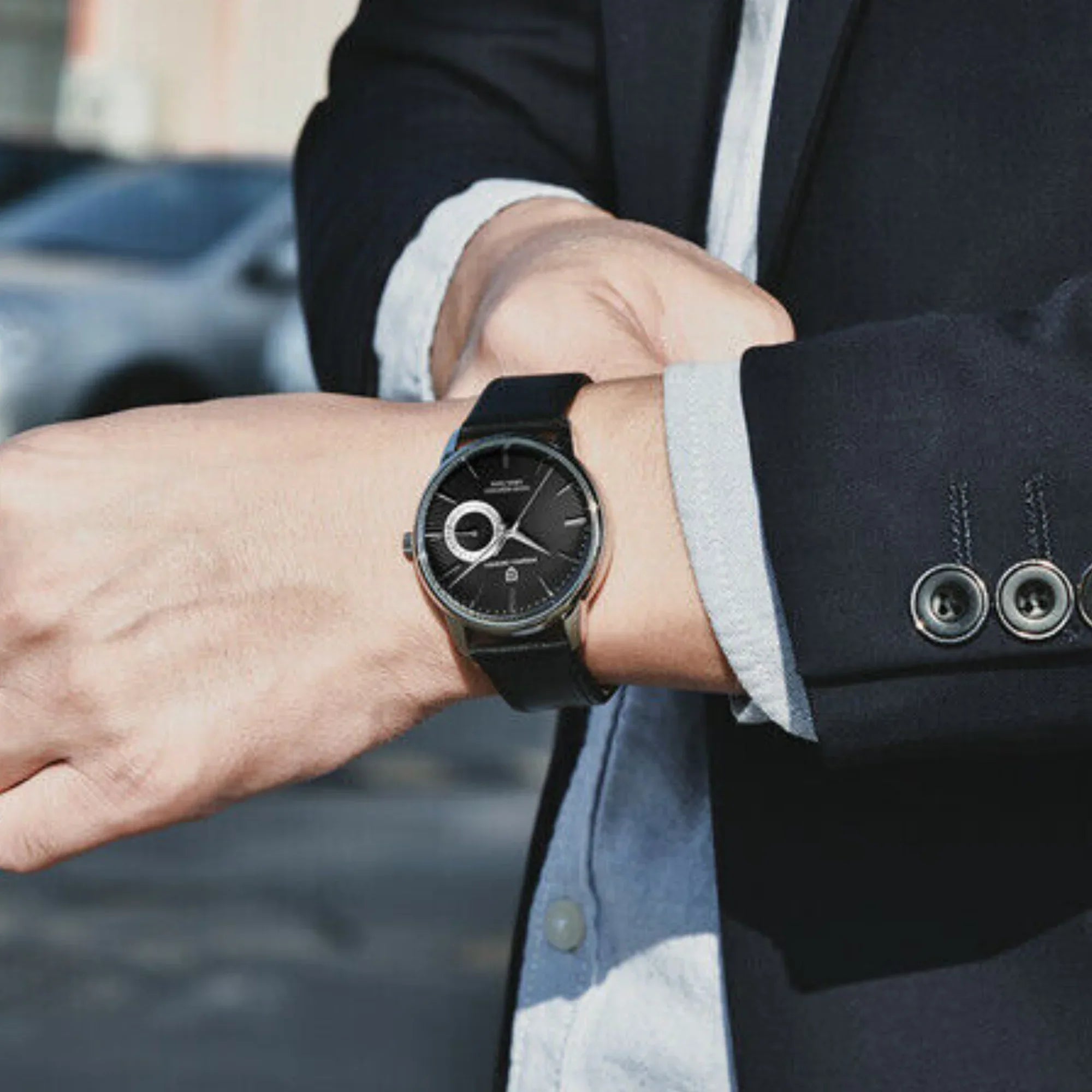 PAGANI DESIGN PD-1654 Japan Quartz Men Business Pilot Watch Leather Band - Black - DREAM WATCHES