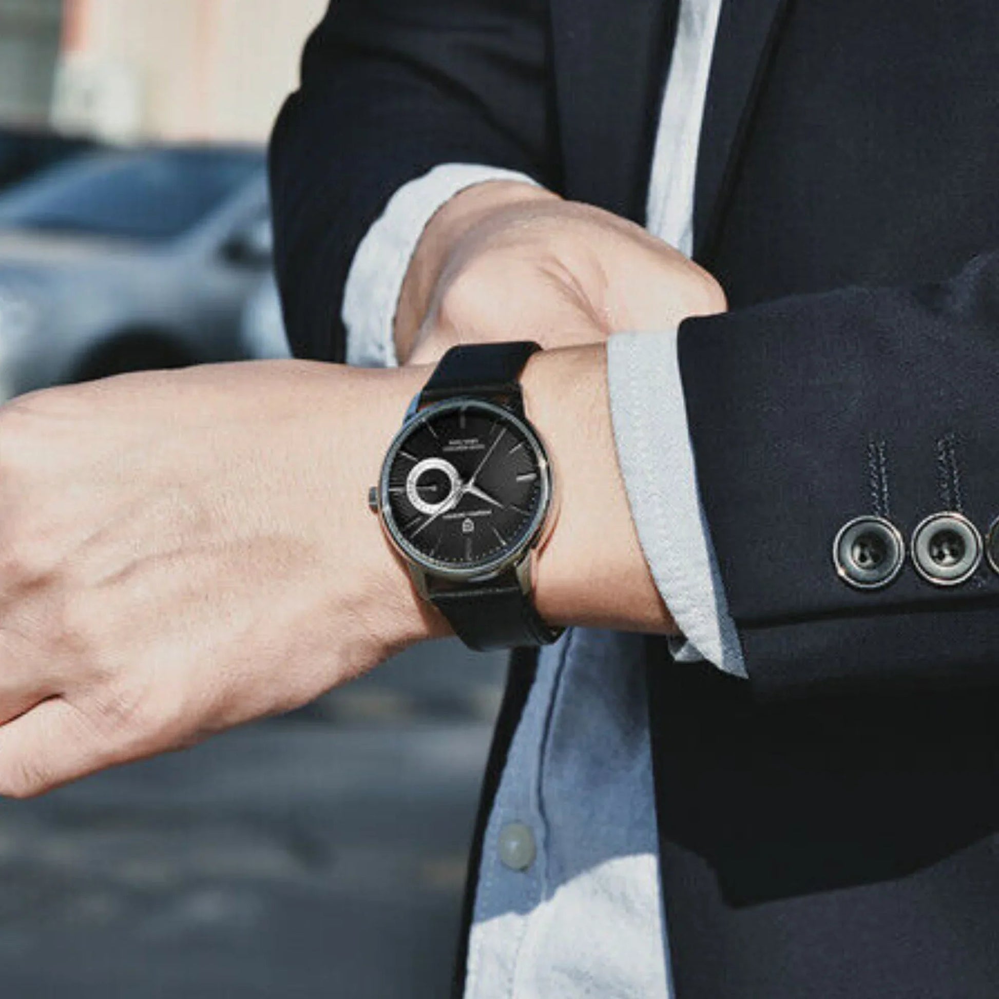 PAGANI DESIGN PD-1654 Japan Quartz Men Business Pilot Watch Leather Band - Black - DREAM WATCHES