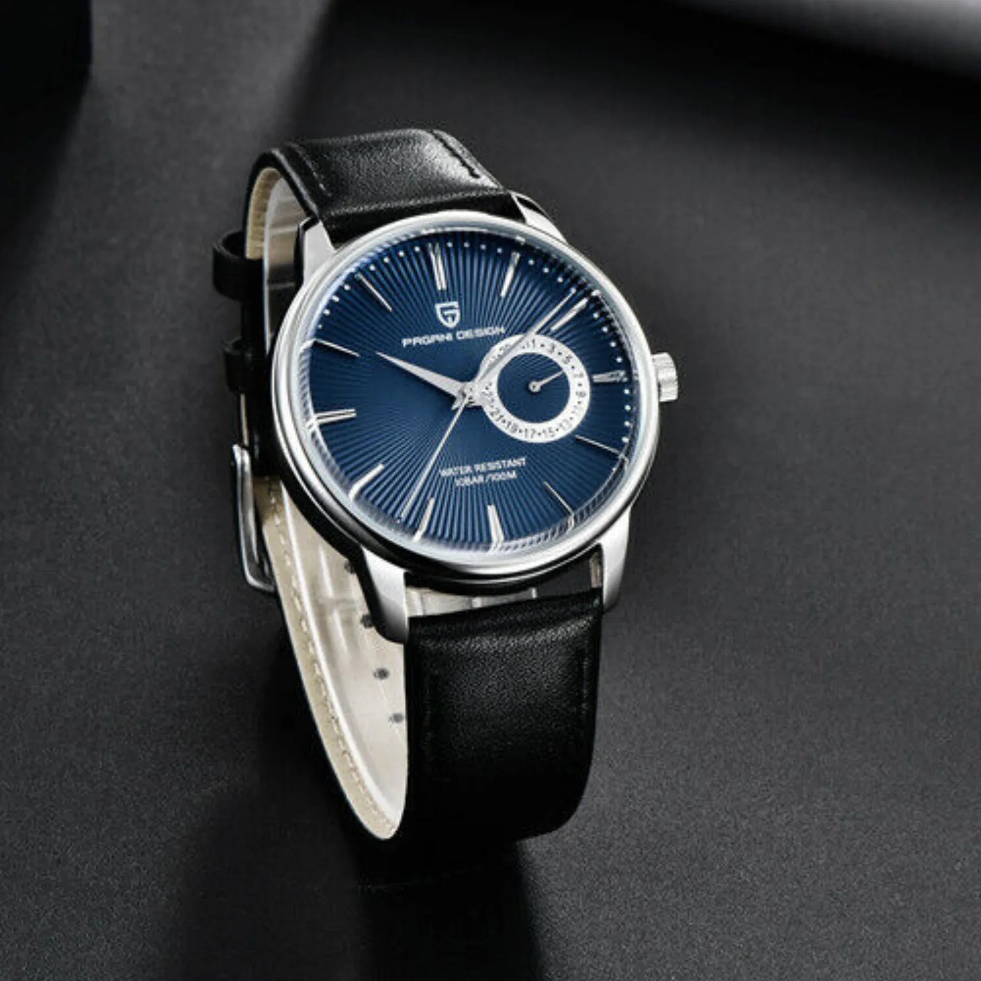 PAGANI DESIGN PD-1654 Japan Quartz Men Business Pilot Watch Leather Band - Blue - DREAM WATCHES