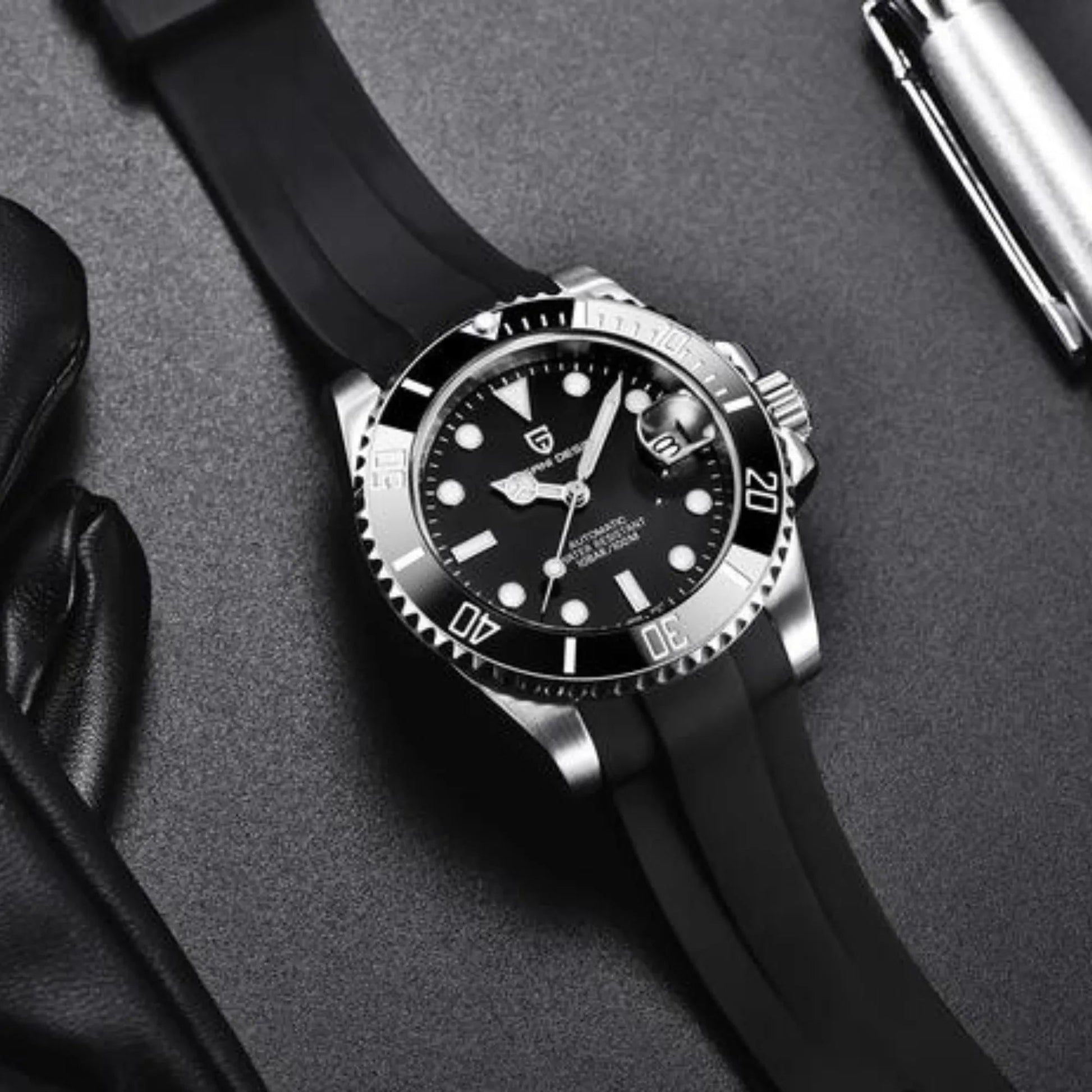 Pagani Design PD-1661 Waterproof Mechanical Automatic Watch Men's 40MM Watch Black - DREAM WATCHES