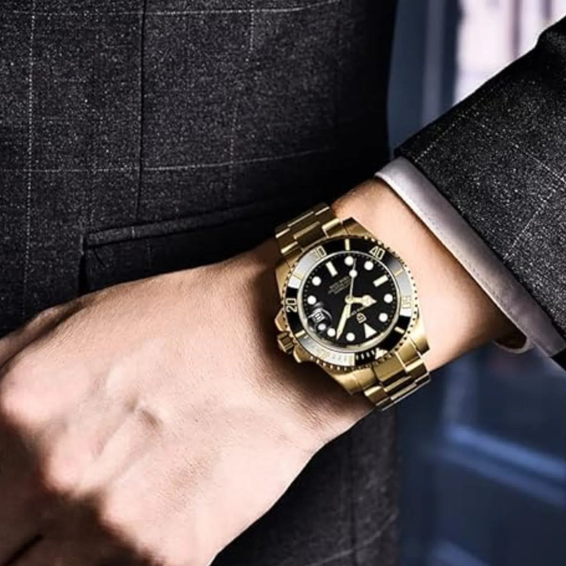 Pagani Design PD-1661 Waterproof Mechanical Automatic Watch Stainless Steel Men's 40MM Watch "Black - Golden Bracelet" - DREAM WATCHES