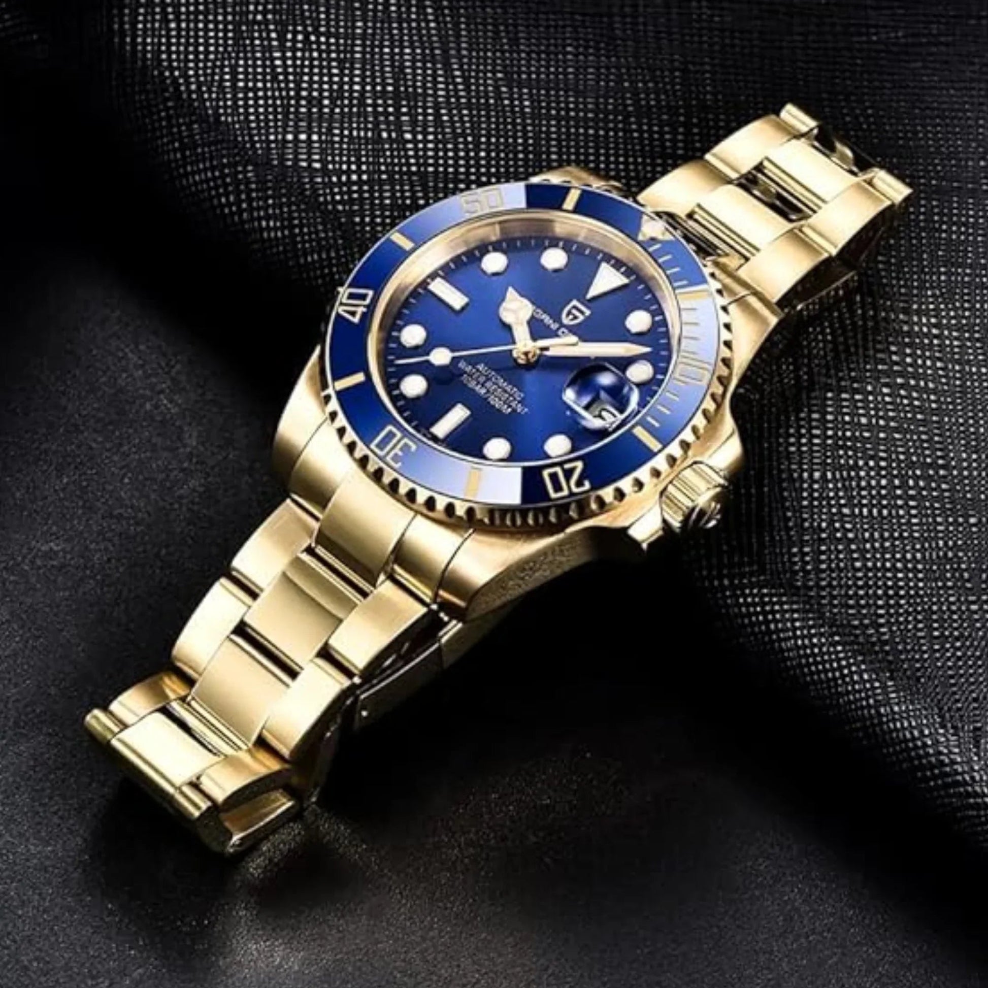 Pagani Design PD-1661 Waterproof Mechanical Automatic Watch Stainless Steel Men's 40MM Watch "Blue - Golden Bracelet" - DREAM WATCHES
