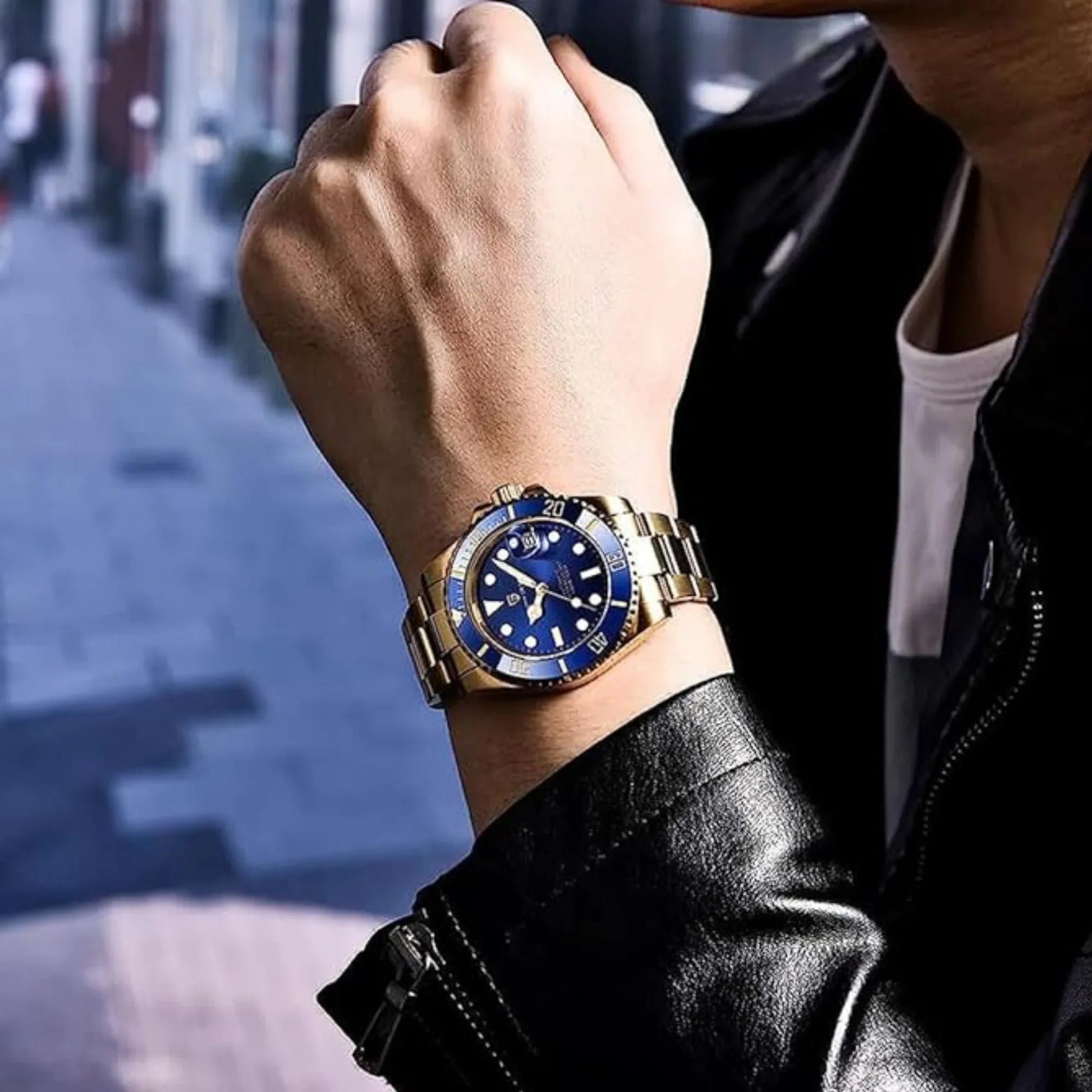 Pagani Design PD-1661 Waterproof Mechanical Automatic Watch Stainless Steel Men's 40MM Watch "Blue - Golden Bracelet" - DREAM WATCHES