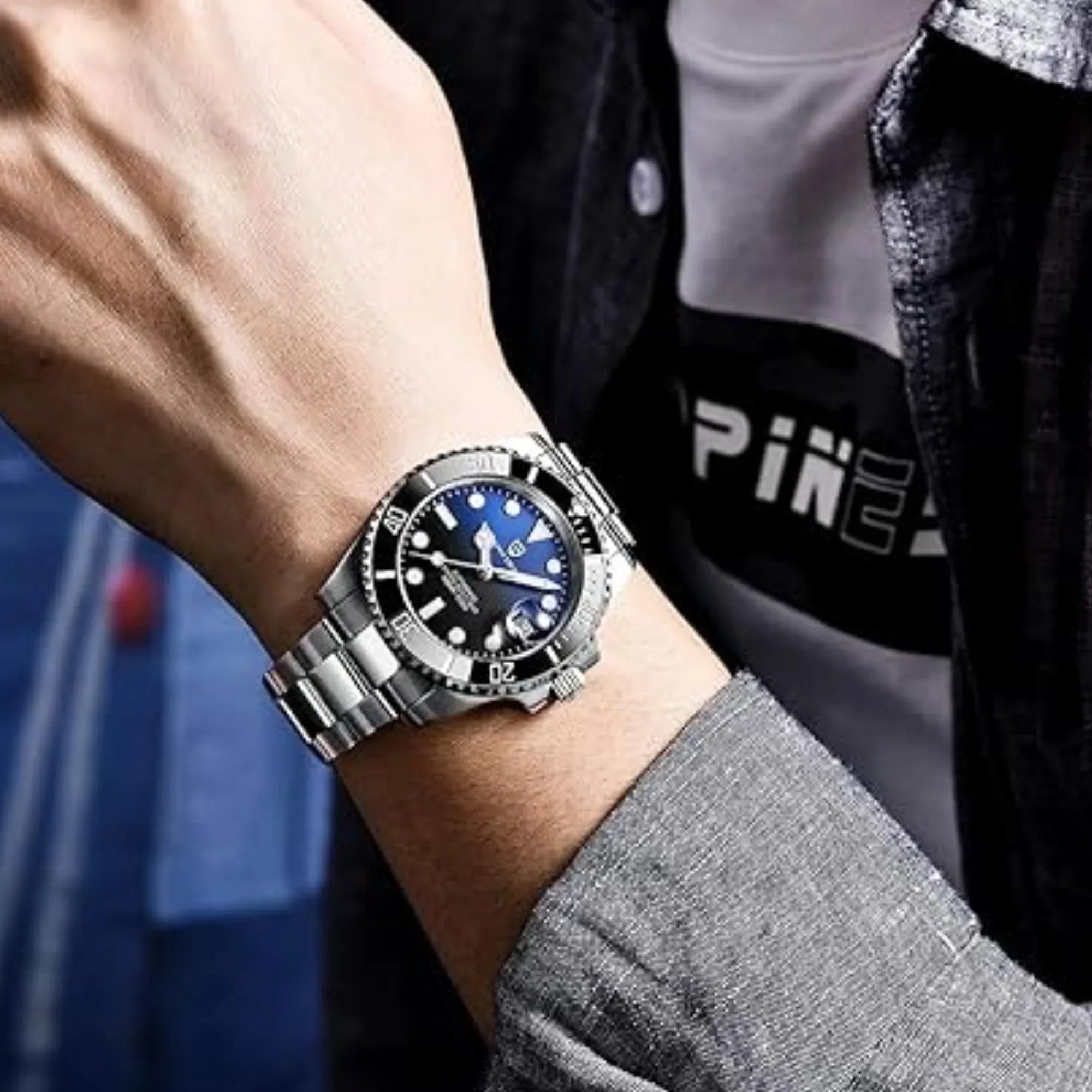 Pagani Design PD-1661 Waterproof Mechanical Automatic Watch Stainless Steel Men's 40MM Watch - Blue/Black - DREAM WATCHES