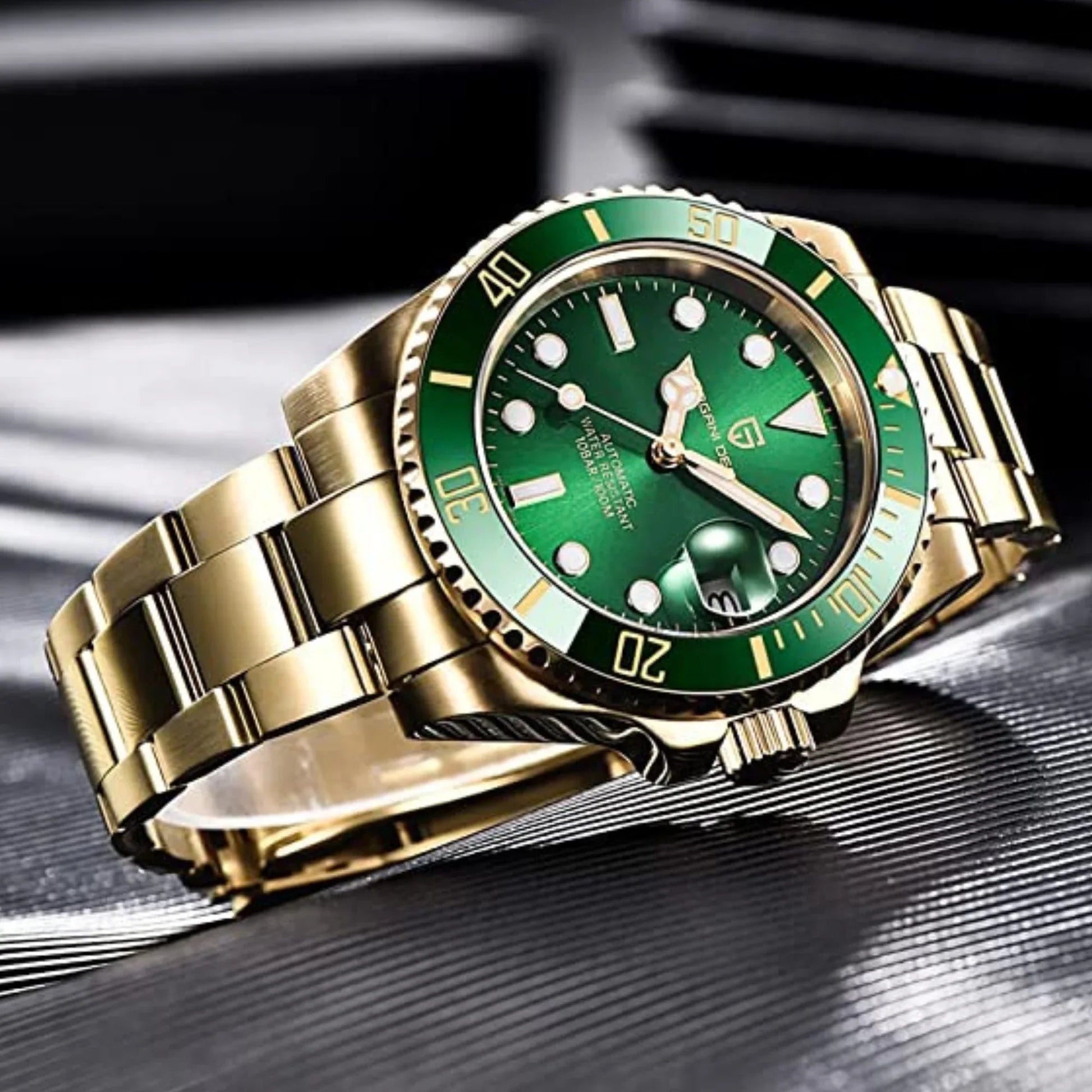 Pagani Design PD-1661 Waterproof Mechanical Automatic Watch Stainless Steel Men's 40MM Watch "Hulk - Golden Bracelet" - DREAM WATCHES