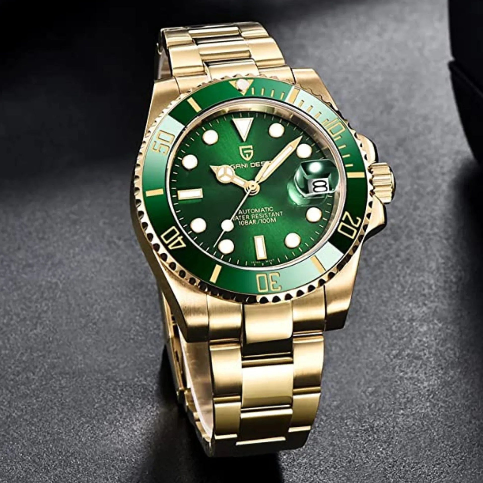 Pagani Design PD-1661 Waterproof Mechanical Automatic Watch Stainless Steel Men's 40MM Watch "Hulk - Golden Bracelet" - DREAM WATCHES