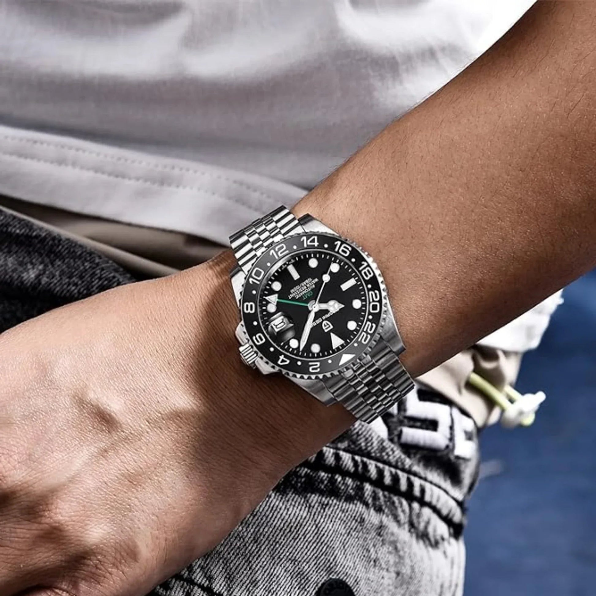 Pagani Design PD-1662 Waterproof Mechanical Automatic Watch Stainless Steel Men's 40MM Watch - Black - DREAM WATCHES