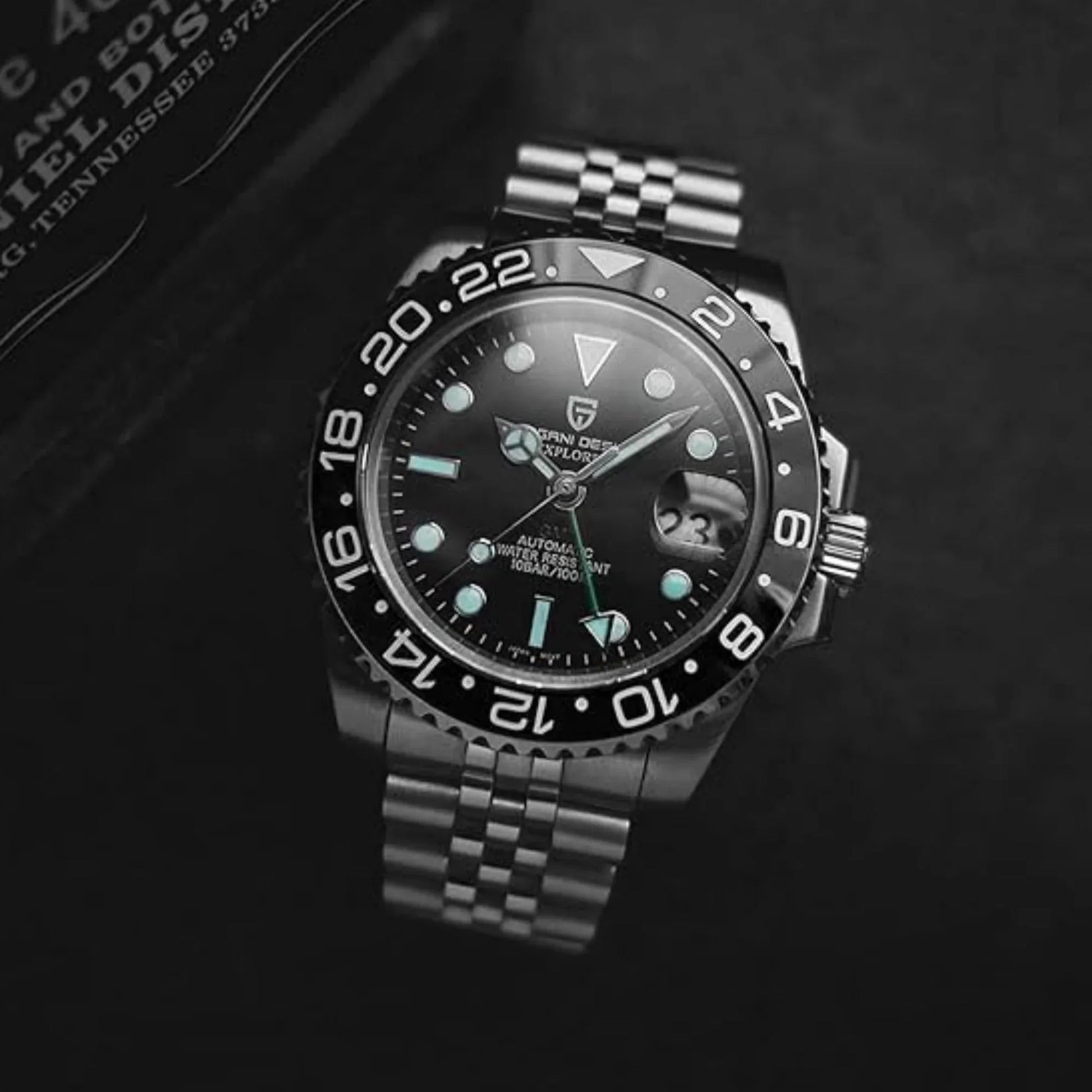 Pagani Design PD-1662 Waterproof Mechanical Automatic Watch Stainless Steel Men's 40MM Watch - Black - DREAM WATCHES