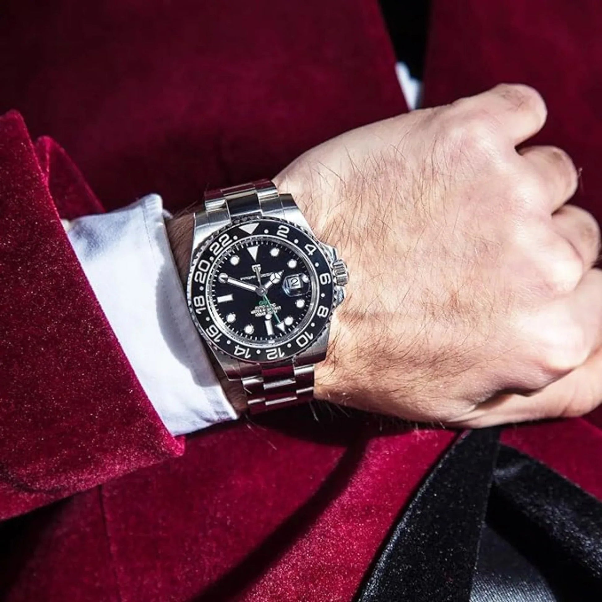 Pagani Design PD-1662 Waterproof Mechanical Automatic Watch Stainless Steel Men's 40MM Watch - Black - DREAM WATCHES