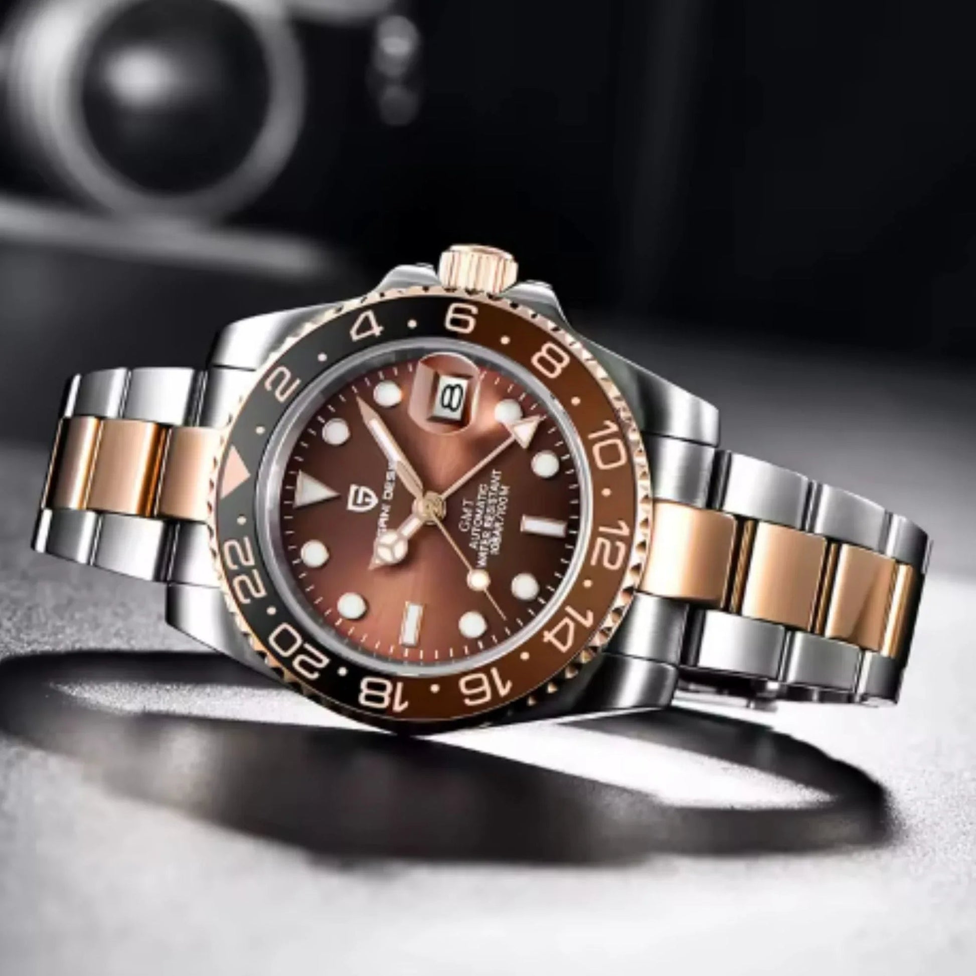 Pagani Design PD-1662 Waterproof Mechanical Automatic Watch Stainless Steel Men's 40MM Watch (Rootbeer) - Brown Dial - DREAM WATCHES