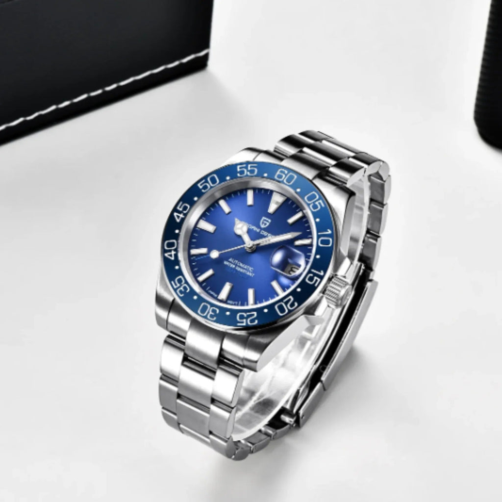 Pagani Design Pd-1670 Men's Wrist Watches, Automatic Mechanical NH35A Movement Waterproof Watches, 40mm Stainless Steel Sapphire Glass Silver Watch - DREAM WATCHES
