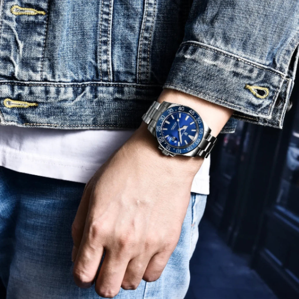 Pagani Design Pd-1670 Men's Wrist Watches, Automatic Mechanical NH35A Movement Waterproof Watches, 40mm Stainless Steel Sapphire Glass Silver Watch - DREAM WATCHES