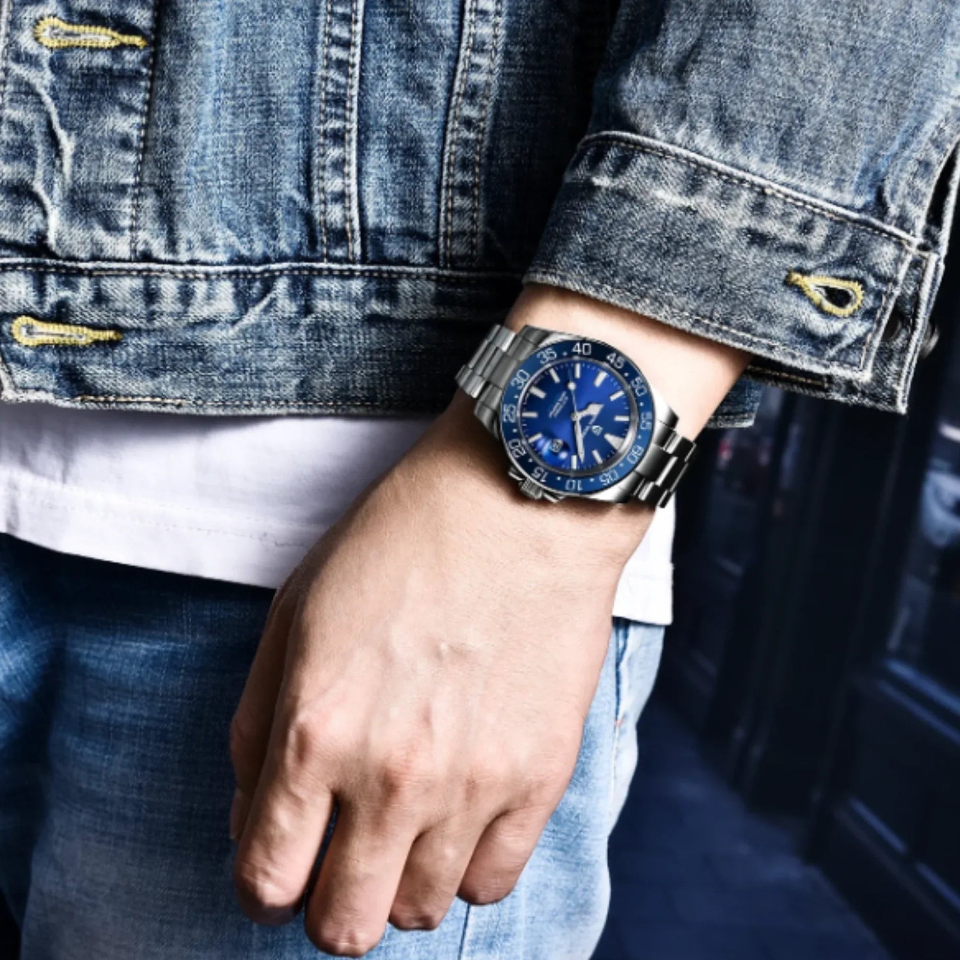 Pagani Design Pd-1670 Men's Wrist Watches, Automatic Mechanical NH35A Movement Waterproof Watches, 40mm Stainless Steel Sapphire Glass Silver Watch - DREAM WATCHES