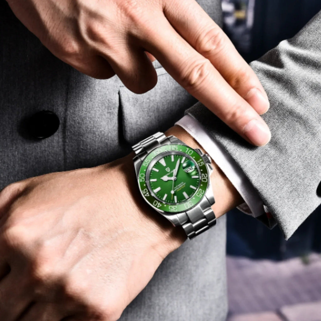 Pagani Design PD-1670 Men's Wrist Watches, Automatic Mechanical NH35A Movement Waterproof Watches for Men, 40mm Stainless Steel Sapphire Glass Silver Watch - DREAM WATCHES