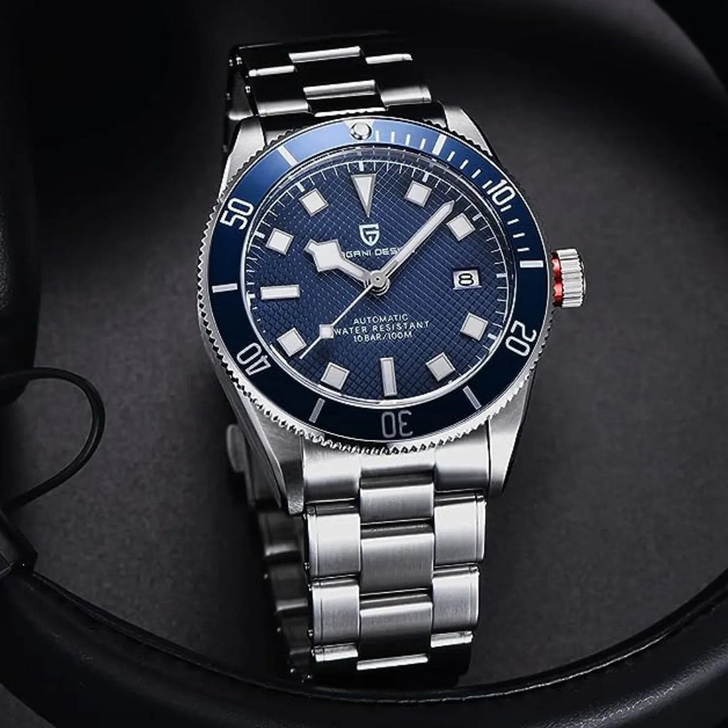 Pagani Design PD-1671 42mm Mens Automatic Waterproof Mechanical Watch with (Japanese NH-35 Movement) - Blue - DREAM WATCHES