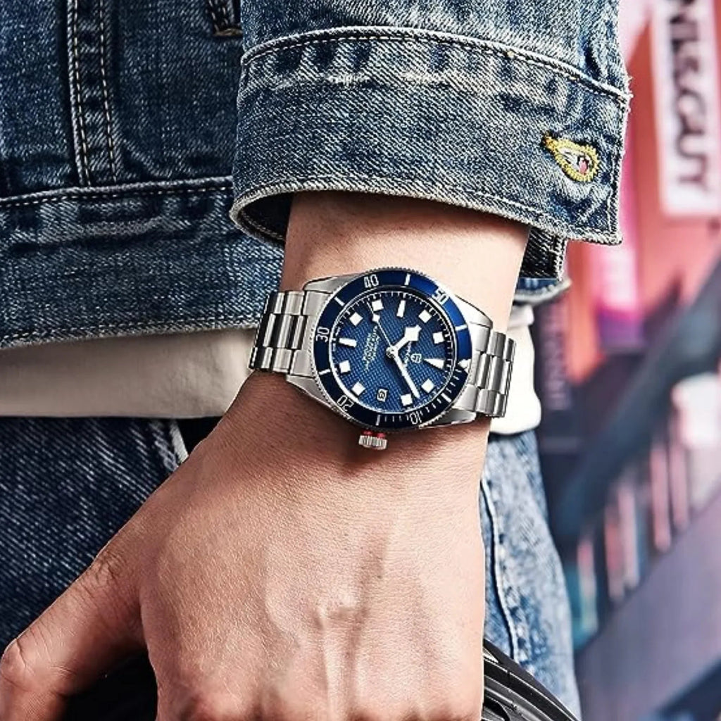 Pagani Design PD-1671 42mm Mens Automatic Waterproof Mechanical Watch with (Japanese NH-35 Movement) - Blue - DREAM WATCHES