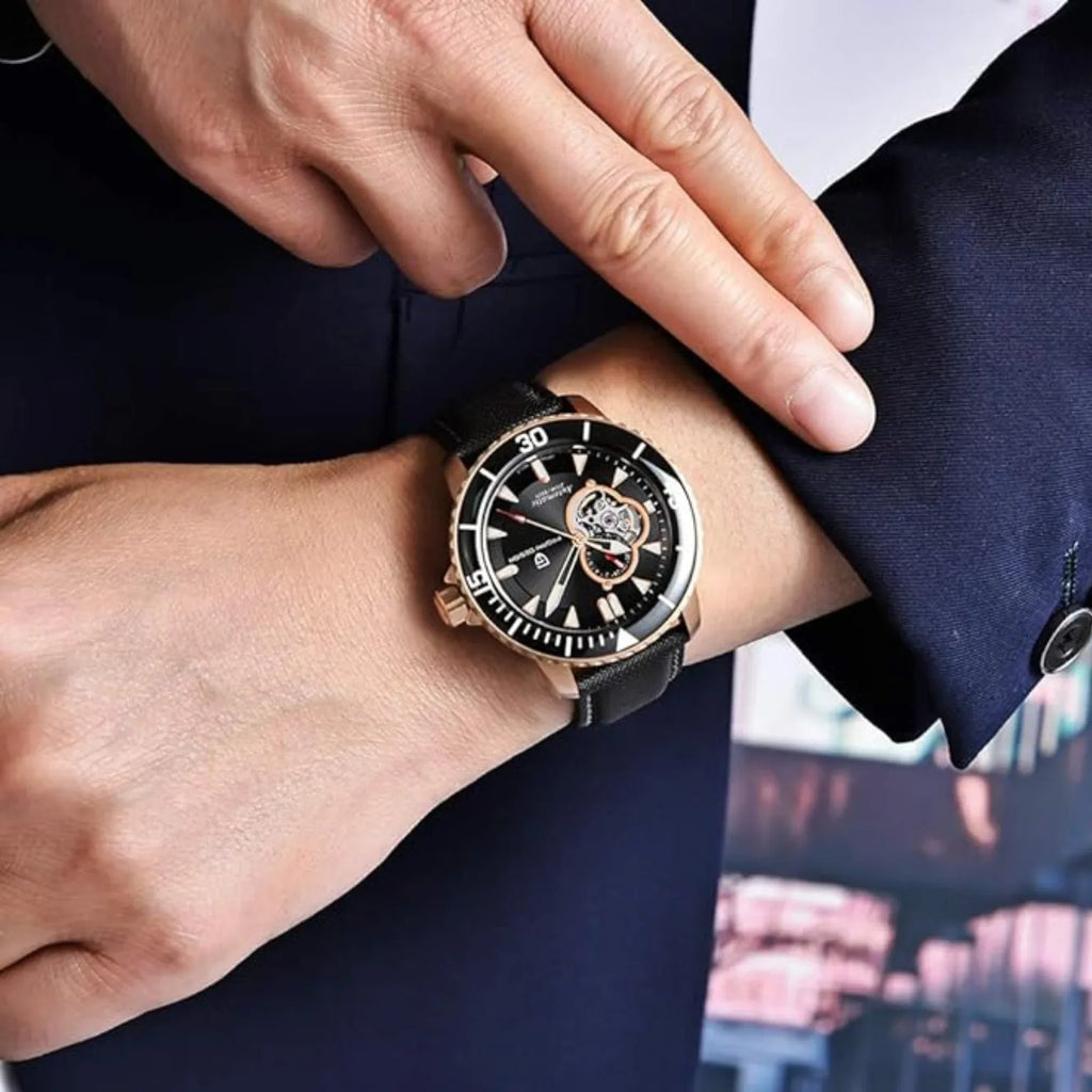 Pagani Design PD-1674 Men's Watches NH39A Automatic Mechanical Wrist Watch for Men C3/BGW9 Luxury Waterproof Stainless Steel Nylon Leather Watchband - Black Golden Dial - DREAM WATCHES