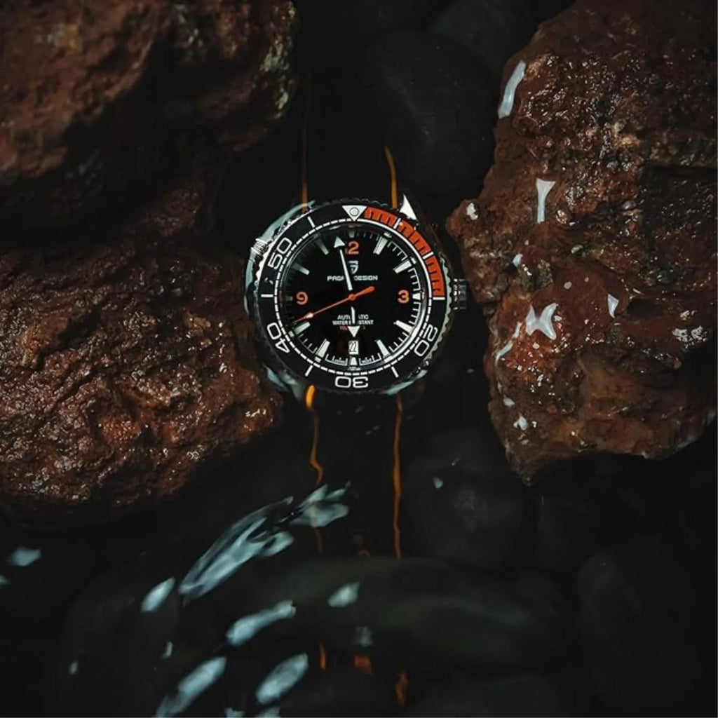 Pagani Design PD-1679M 42MM Mechanical Watch 100M Waterproof Dive Watch Sapphire Stainless Steel Bracelet Watch "Seamaster 300" - Black Dial - DREAM WATCHES
