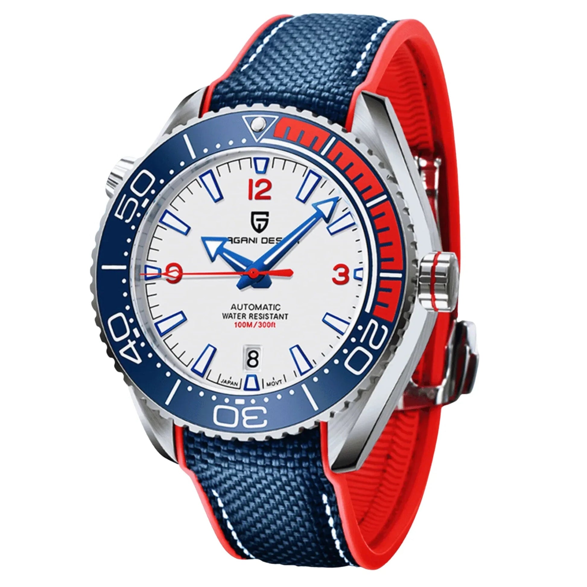 Pagani Design PD-1679M 42MM Mechanical Watch 100M Waterproof Dive Watch Sapphire Stainless Steel Bracelet Watch "Seamaster 300" - White Dial - DREAM WATCHES