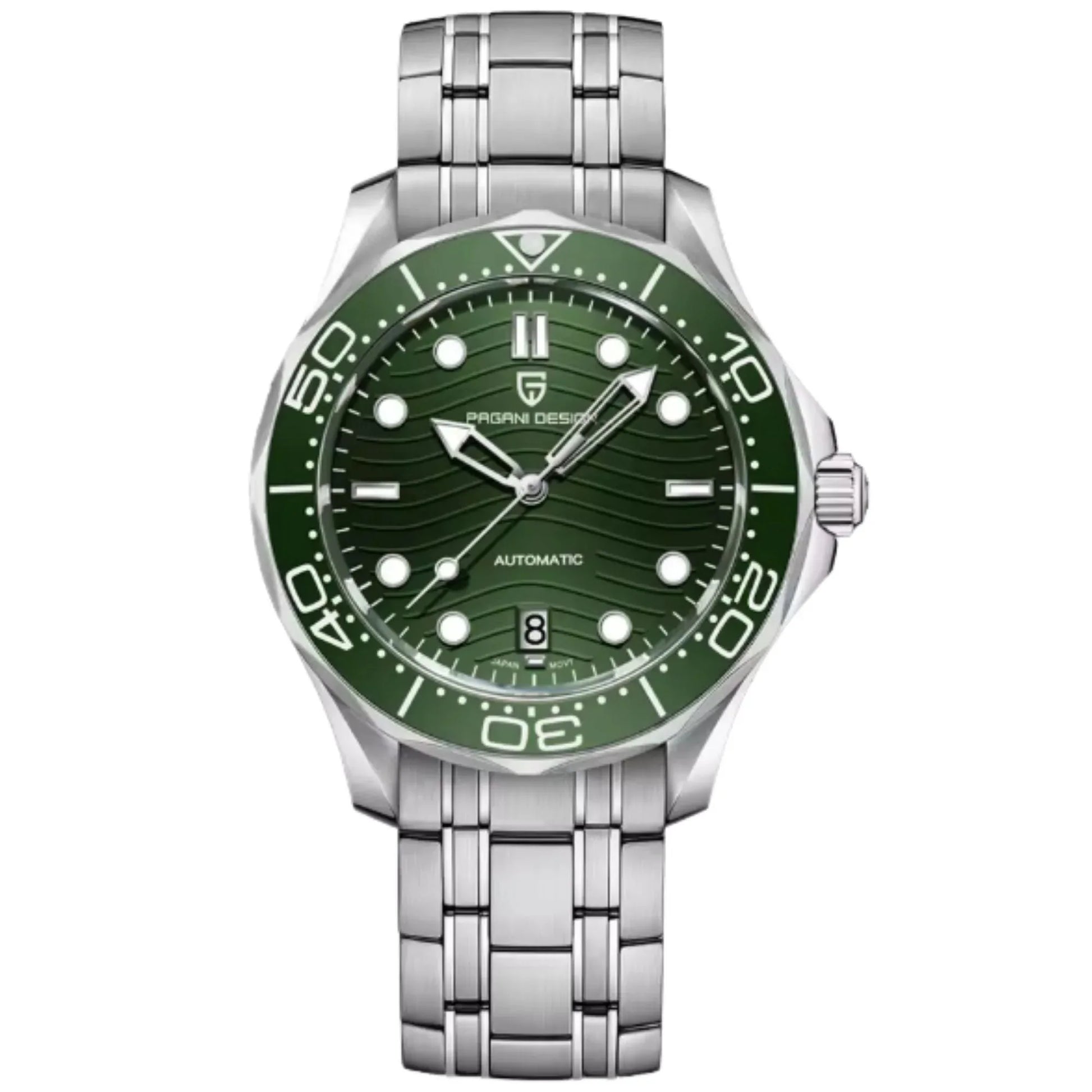 Pagani Design PD-1685 42MM (Japanese NH-35 Automatic Movement) Mechanical Watch 100M Waterproof Dive Watch Sapphire Stainless Steel Bracelet Watch "Seamaster" - DREAM WATCHES