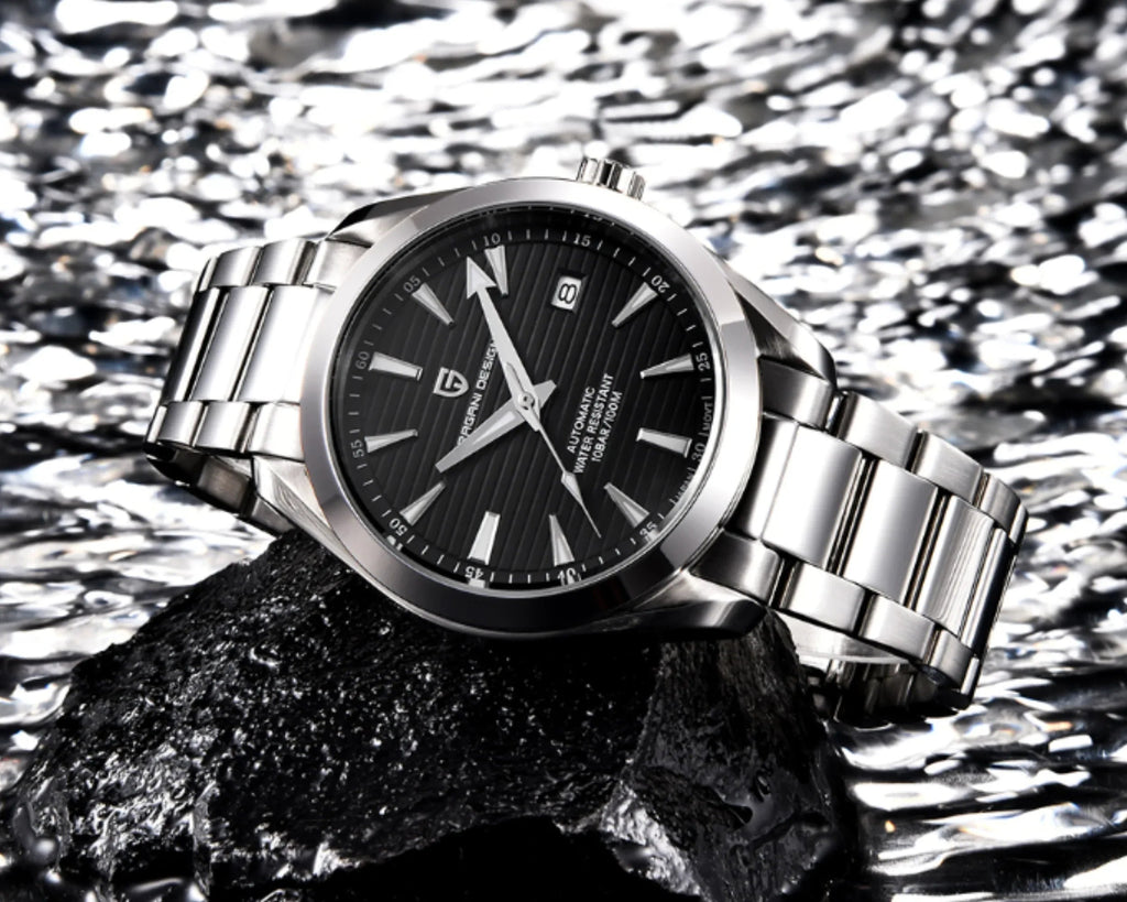 Pagani Design PD-1688 40MM (Seiko NH35A Automatic Movement) Mechanical Watch 100M Waterproof Dive Watch Sapphire Stainless Steel Watch Aqua Terra - Black - DREAM WATCHES