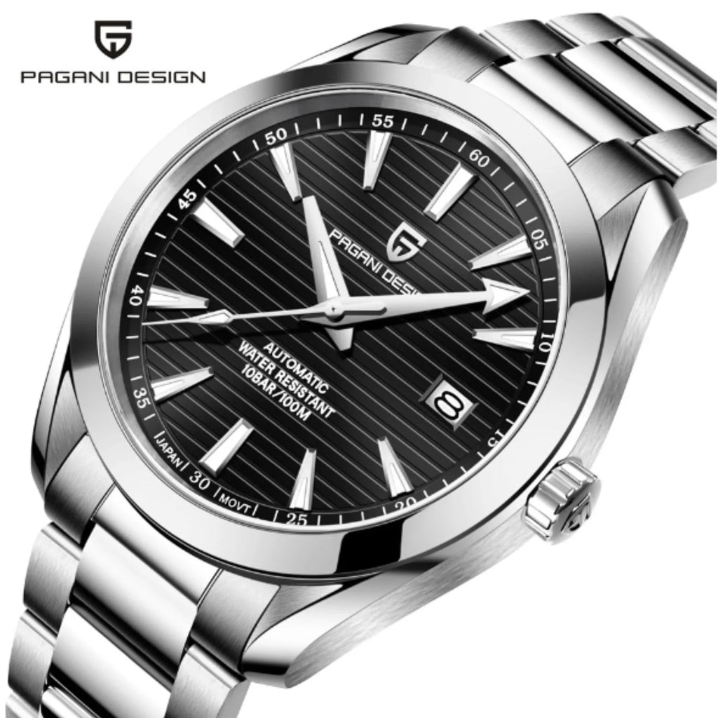 Pagani Design PD-1688 40MM (Seiko NH35A Automatic Movement) Mechanical Watch 100M Waterproof Dive Watch Sapphire Stainless Steel Watch Aqua Terra - Black - DREAM WATCHES