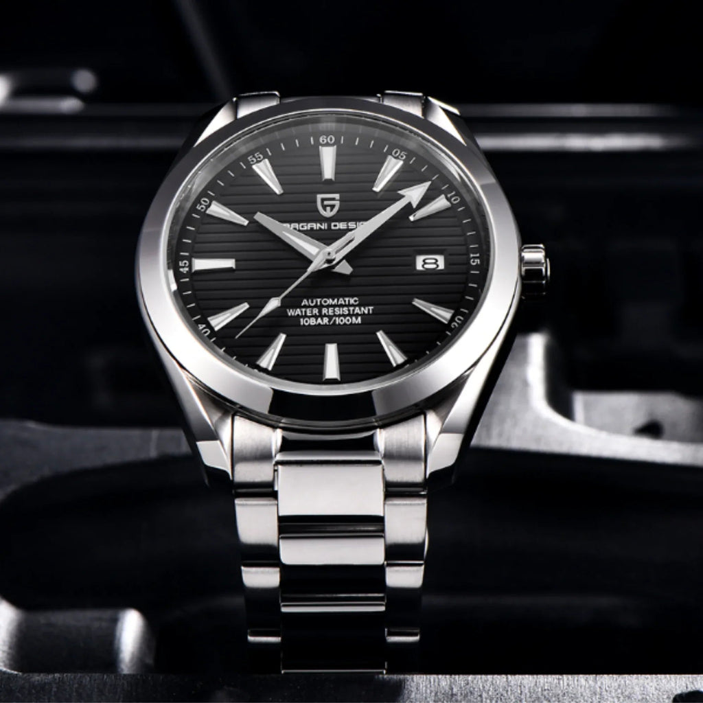 Pagani Design PD-1688 40MM (Seiko NH35A Automatic Movement) Mechanical Watch 100M Waterproof Dive Watch Sapphire Stainless Steel Watch Aqua Terra - Black - DREAM WATCHES
