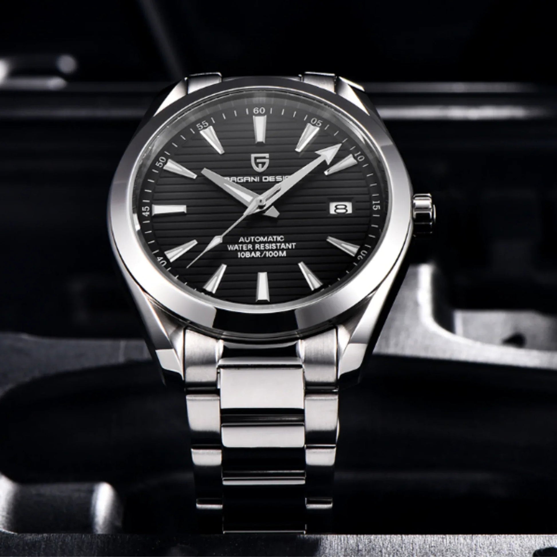 Pagani Design PD-1688 40MM (Seiko NH35A Automatic Movement) Mechanical Watch 100M Waterproof Dive Watch Sapphire Stainless Steel Watch Aqua Terra - Black - DREAM WATCHES