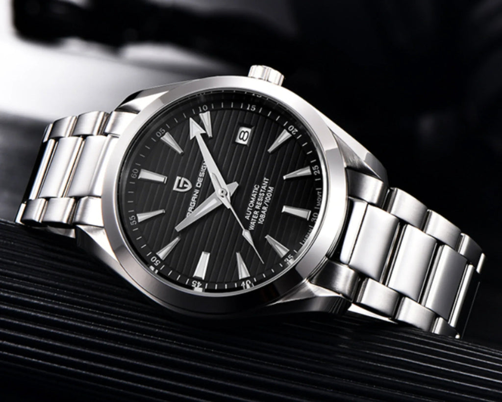 Pagani Design PD-1688 40MM (Seiko NH35A Automatic Movement) Mechanical Watch 100M Waterproof Dive Watch Sapphire Stainless Steel Watch Aqua Terra - Black - DREAM WATCHES