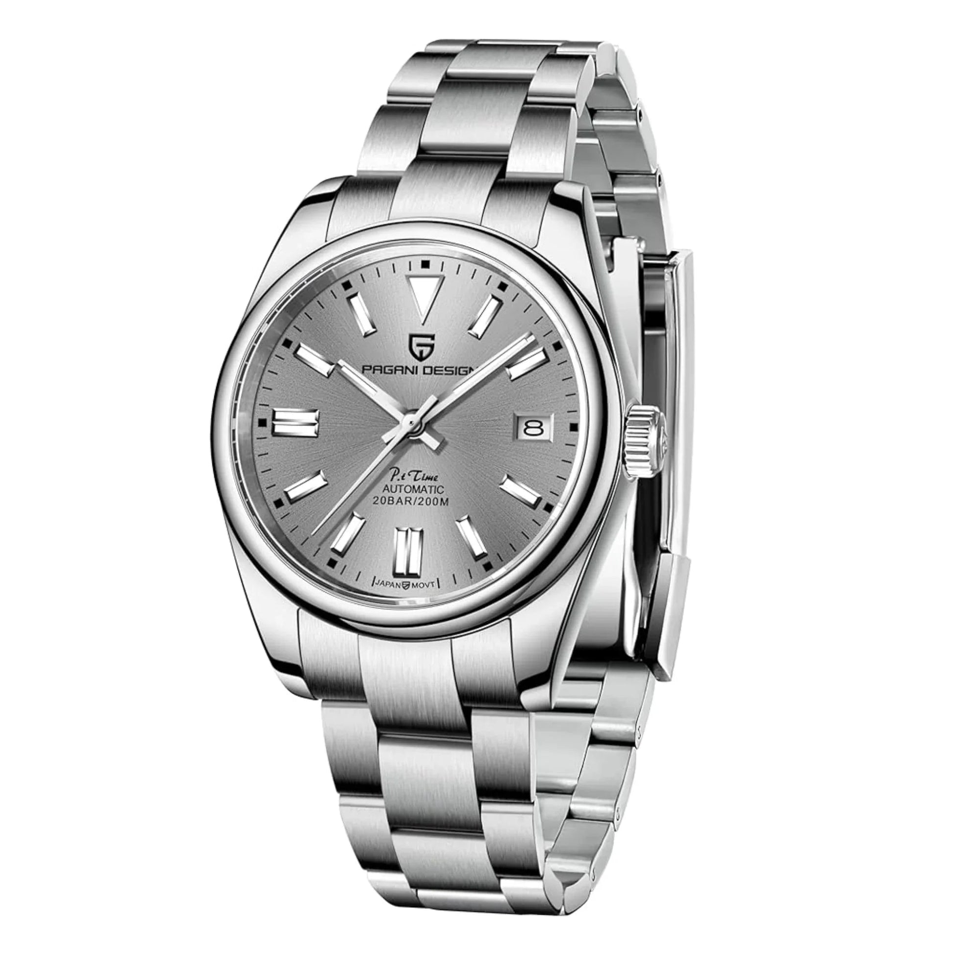 Pagani Design PD-1690 39 MM (Automatic Movement) Mechanical Watch Sapphire Stainless Steel Watch Oyster Perpetual"Grey Dial" - DREAM WATCHES