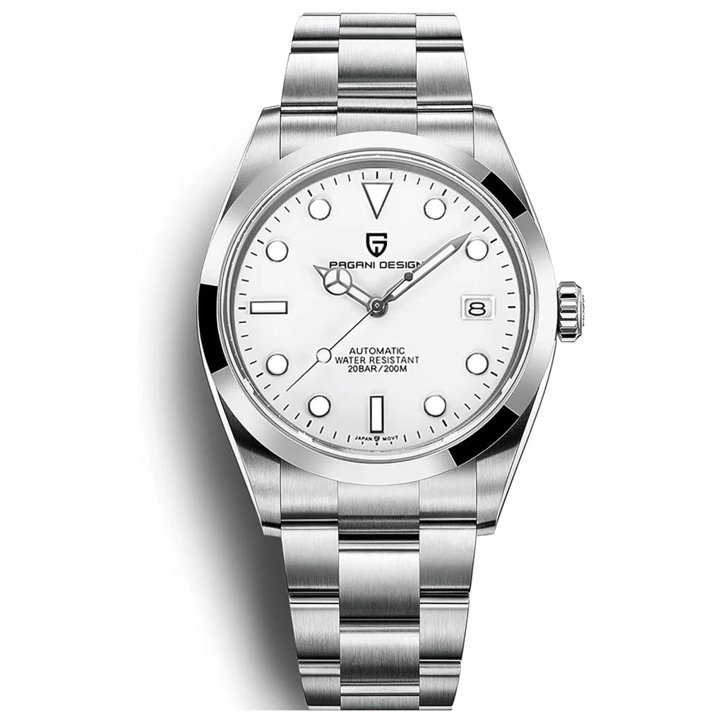 Pagani Design PD-1692 39.7 MM (Automatic Movement) Mechanical Watch Stainless Steel Watch - New Explorer - White Dial - DREAM WATCHES