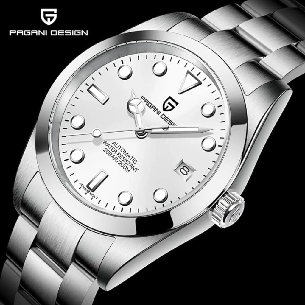 Pagani Design PD-1692 39.7 MM (Automatic Movement) Mechanical Watch Stainless Steel Watch - New Explorer - White Dial - DREAM WATCHES
