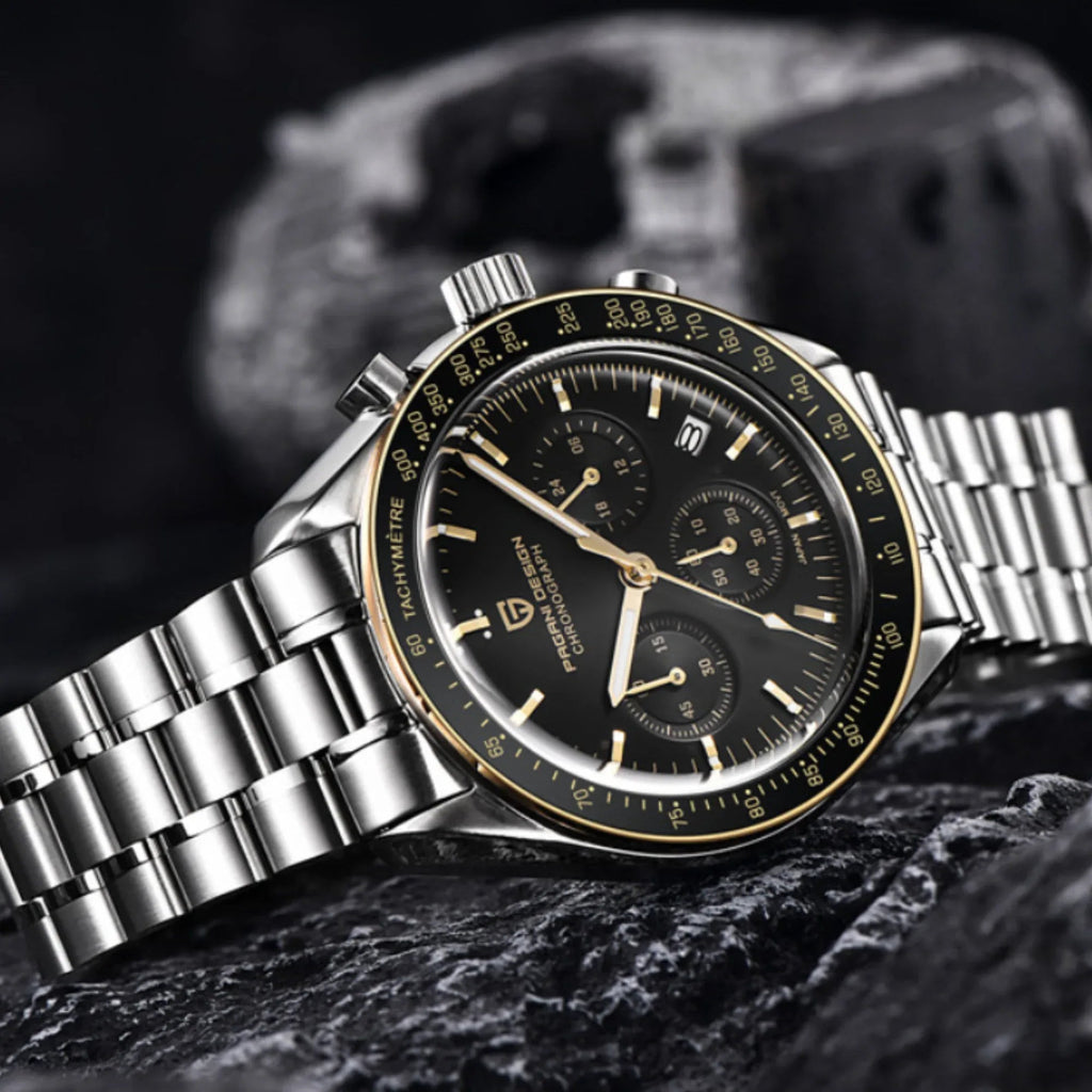 Pagani Design PD-1701 40mm Mens Waterproof Watch with Seiko VK-63 Movement - Golden hands - DREAM WATCHES
