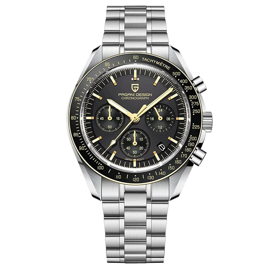 Pagani Design PD-1701 40mm Mens Waterproof Watch with Seiko VK-63 Movement - Golden hands - DREAM WATCHES