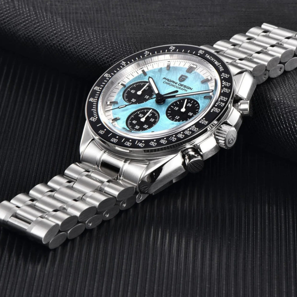 Pagani Design PD-1701 40mm Mens Waterproof Watch with Seiko VK-63 Movement (Speedmaster) - Blue V4 - DREAM WATCHES