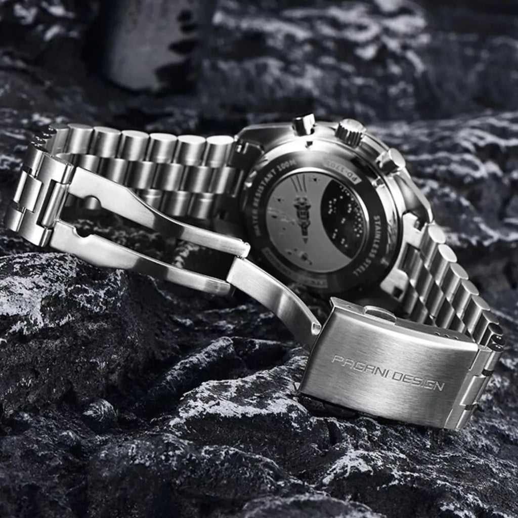 Pagani Design PD-1701 40mm Mens Waterproof Watch with Seiko VK-63 Movement (Speedmaster) - Grey V4 - DREAM WATCHES