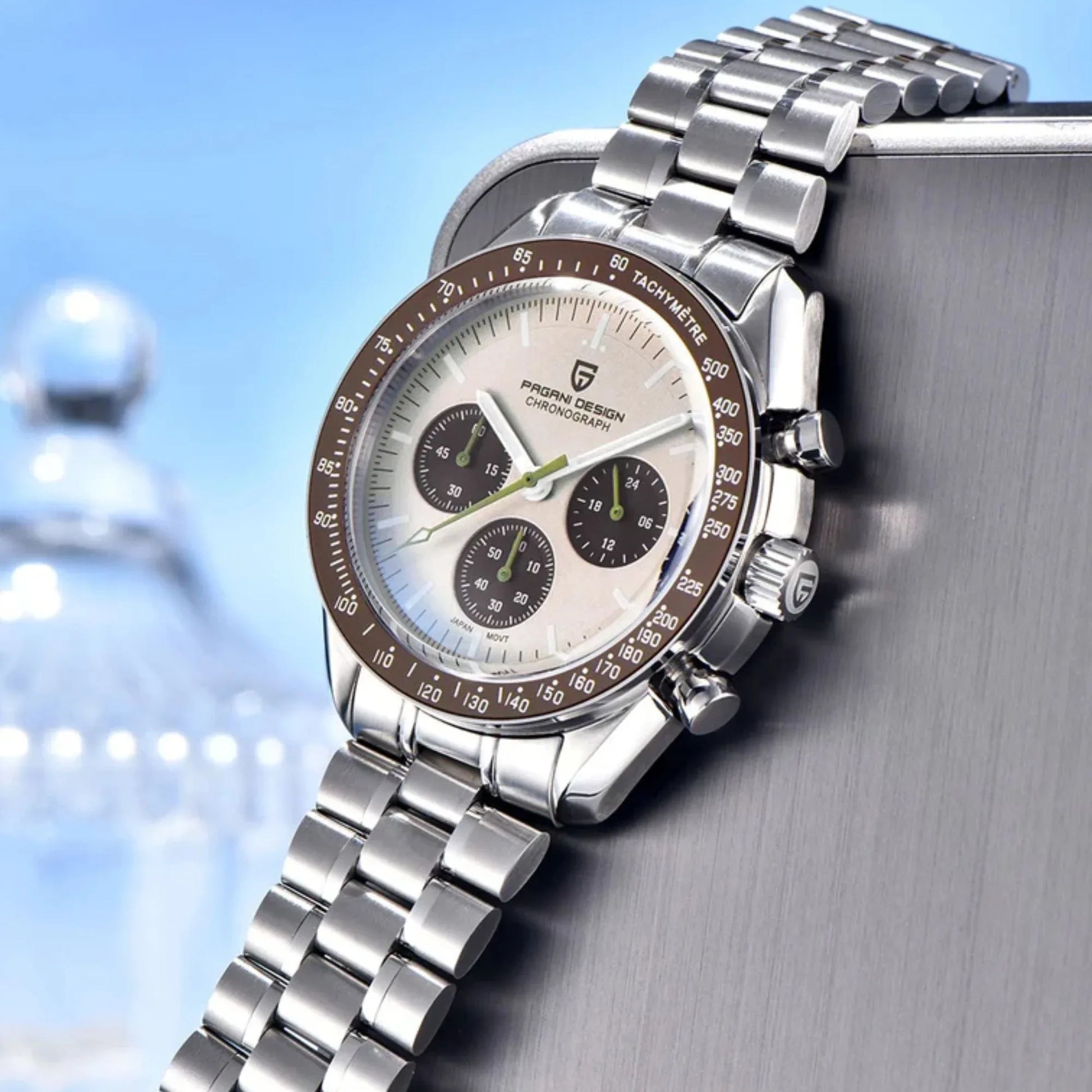 Pagani Design PD-1701 Moonwatch Men's 40mm Seiko VK63 Chronograph Quartz Watch Sapphire Crystal 100m Waterproof Luminous Watch - DREAM WATCHES