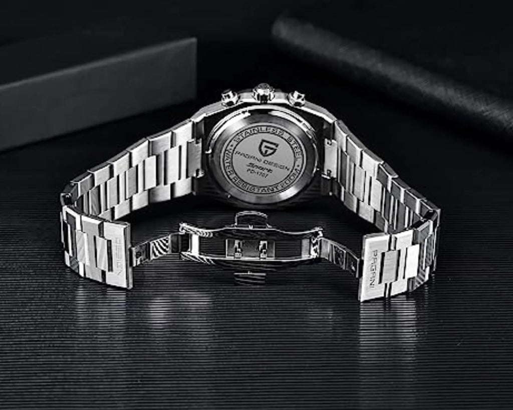 Pagani Design PD-1707 Royal Oak Men's 40mm Seiko VK63 Movement Watch 100M Waterproof Sapphire Crystal Stainless Steel Luminous Watch - White Dial - DREAM WATCHES