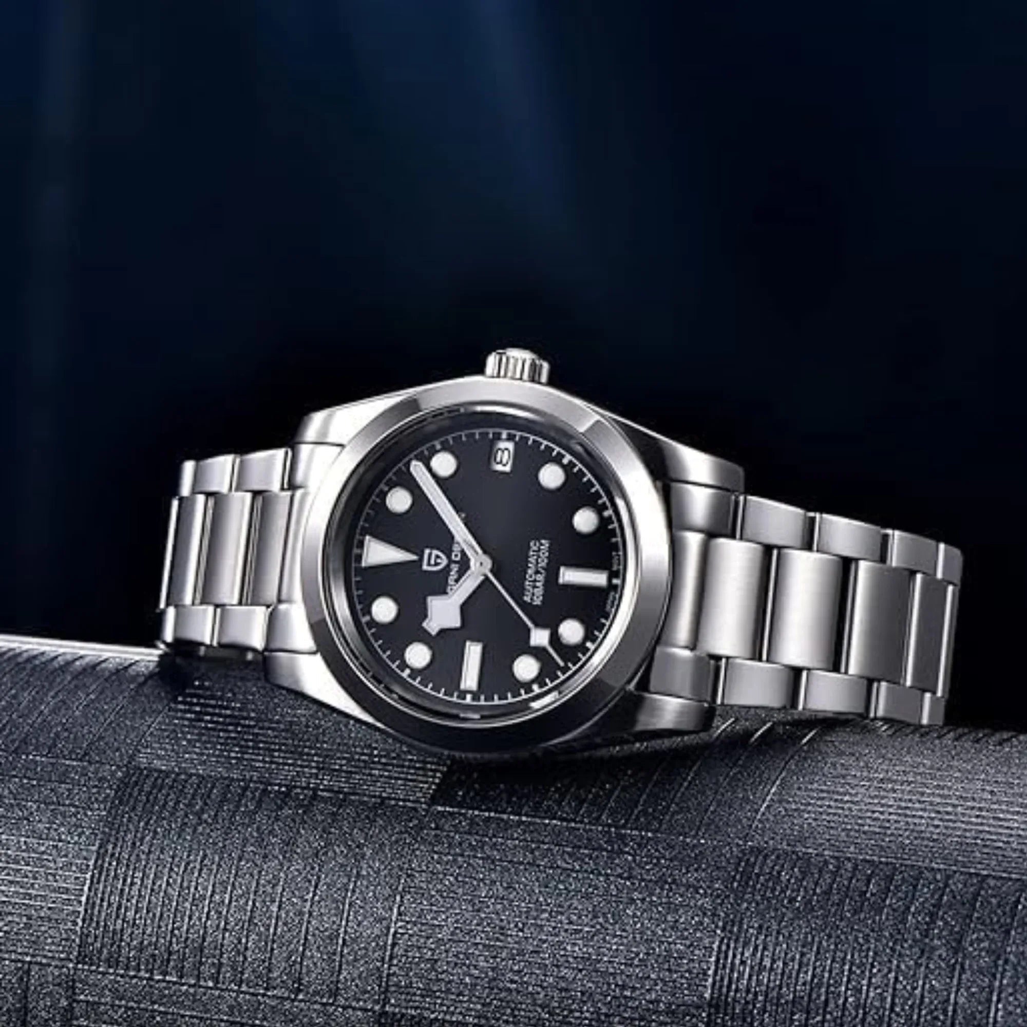 Pagani Design PD-1716 36MM Snowflake Hands with Seiko NH35 Automatic Movement - Black Dial - DREAM WATCHES