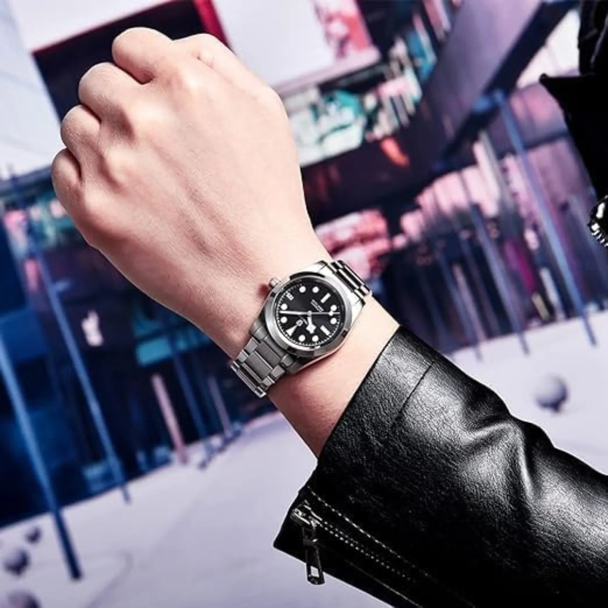 Pagani Design PD-1716 36MM Snowflake Hands with Seiko NH35 Automatic Movement - Black Dial - DREAM WATCHES