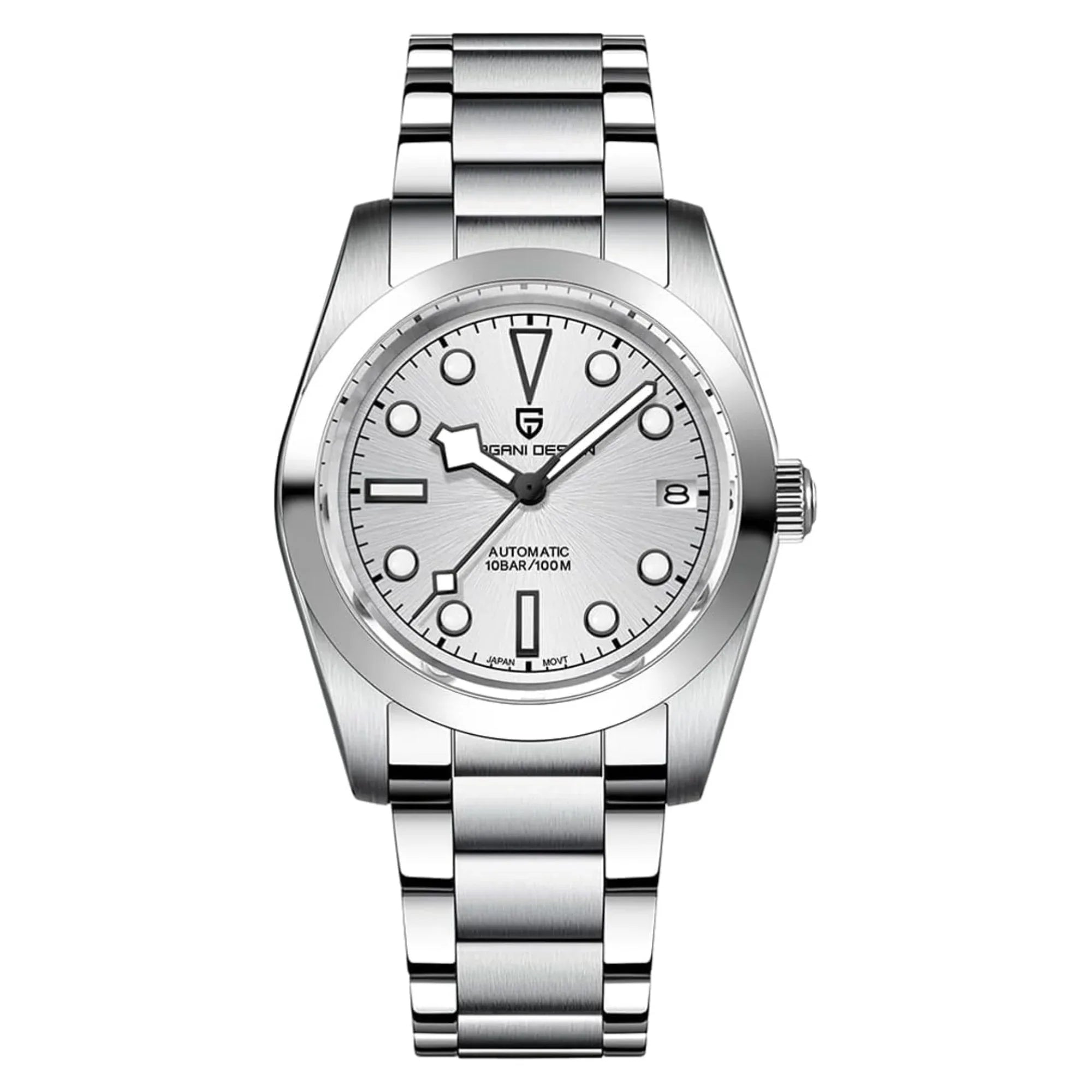 Pagani Design PD-1716 36MM Snowflake Hands with Seiko NH35 Automatic Movement - Silver Dial - DREAM WATCHES