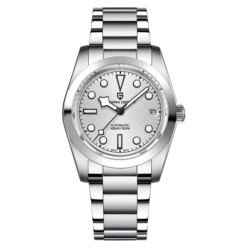 Pagani Design PD-1716 36MM Snowflake Hands with Seiko NH35 Automatic Movement - Silver Dial - DREAM WATCHES