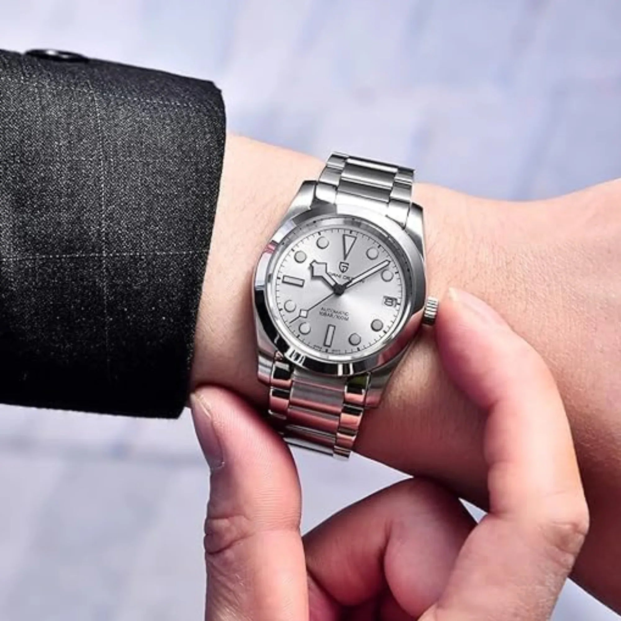 Pagani Design PD-1716 36MM Snowflake Hands with Seiko NH35 Automatic Movement - Silver Dial - DREAM WATCHES