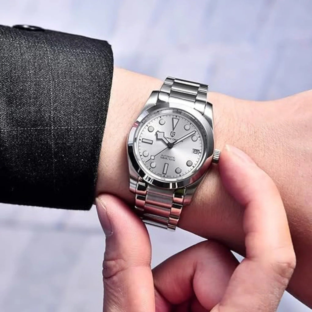 Pagani Design PD-1716 36MM Snowflake Hands with Seiko NH35 Automatic Movement - Silver Dial - DREAM WATCHES