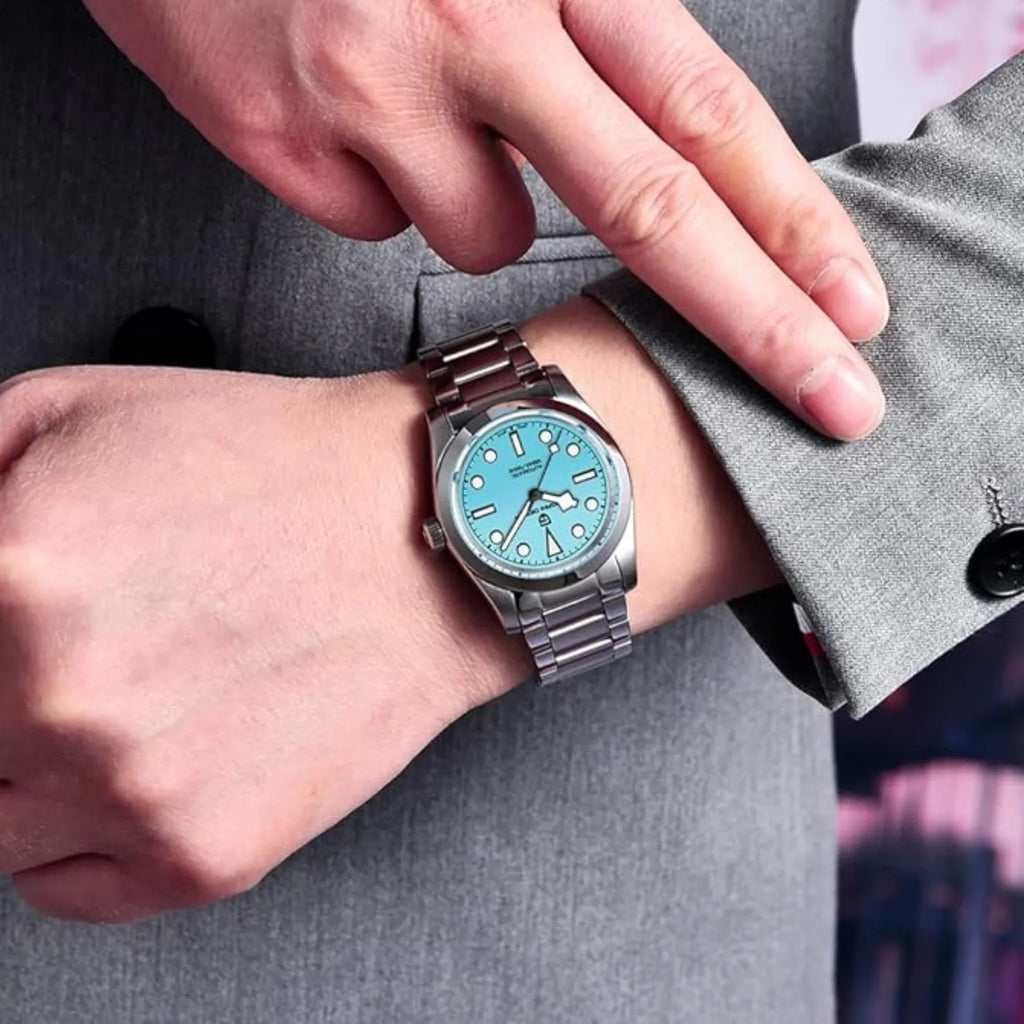 Pagani Design PD-1716 36MM Snowflake Hands with Seiko NH35 Automatic Movement - Sky-Blue Dial - DREAM WATCHES